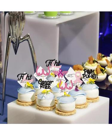 Rsstarxi 24 Pack Breast Cancer Awareness Cupcake Toppers Glitter Pink Power Hope Ribbon Cake Decorations Fight Beliveve Cancer Free Cupcake Picks for Pink Ribbon Party Cake Decorations Supplies Design 3 - Buy Online on GoSupps.com