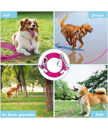Buy Hofleine 15m Linen Dog Tie Out Cable for Medium & Large Dogs up to 50kg - Durable Pink Camping & Farm Line - Buy Online on GoSupps.com