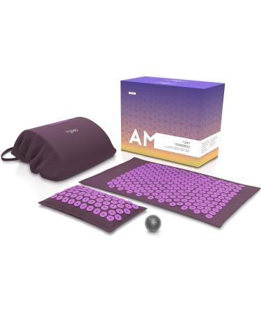 Buy MyBEO Acupressure Mat Set Natural Fiber Massage Mat with Pillow & Ball for Relaxation Alleviate Back Neck & Foot Tension Violet Lavender - Buy Online on GoSupps.com