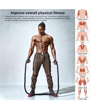 Professional 5.0LB Heavy Jump Rope for Adults - 10FT Weighted Fitness Rope for Strength Training and Endurance Workouts - Buy Online on GoSupps.com