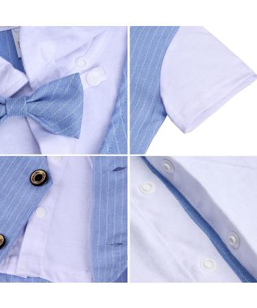 Mint Green 2-Piece Baby Boys Gentleman Suit Set | Short Sleeve Top with Pants | 0-5 Years | Light Blue | 3-4 Years - Buy Online on GoSupps.com