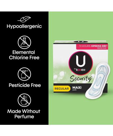 Kotex Regular Maxi Pads 24 ct - Absorbent Feminine Hygiene Protection - Buy Online on GoSupps.com