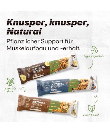 Powerbar Natural Protein Banana Chocolate - Vegan Protein Bars 24x40g | Healthy Snacks with Natural Ingredients - Buy Online on GoSupps.com