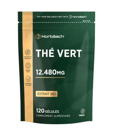Extrait Th Vert Gelules 12480 mg | Green Tea Extract | Extrait Haute R sistance | 120 G lules de Poudre | V g talien et V g tarien | by Horbaach