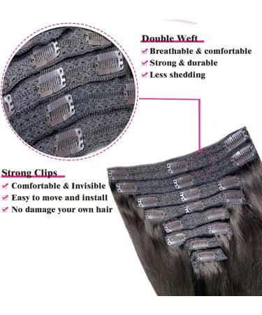 Clip in Hair Extensions Clip in Hair Extensions Remy Hair Extensions Straight Clip in Human Hair Color 2 Dark Brown Hair Clip in Extensions for Thin Hair 8 Pieces 120Grams Hair Extensions Clip in Exte 18inches 240g - Buy Online on GoSupps.com
