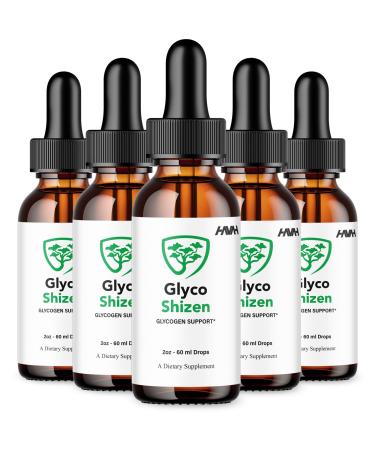 (5 Pack) Glyco Shizen Drops GlycoShizen Advanced Liquid Drop Formula Glyco Shyzen Advanced Overall Health & Wellness Drop Supplement GlycoShyzen Liquid Supplement Wellness Support (10oz / 300ml)