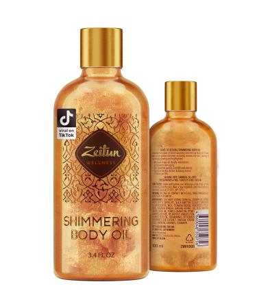 Premium Shimmer Body Oil Body Glow Shimmer with Argan Oil Body Shimmer Oil with Vanilla & Shimmering Body Oil Moisturizing Body Shimmer Spray & Gold Body Oil Shimmer Shimmer Oil & Body Illuminat