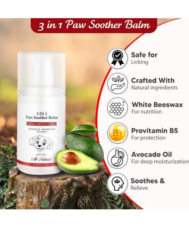 Veksun Dog Paw Balm 100g/3.5oz - Moisturizes Soothes and Protects Paws Sout Elbows & Noses - Dog Nose Balm & Moisturizer- All-Natural & Safe Licking Cat Paw Balm - Buy Online on GoSupps.com