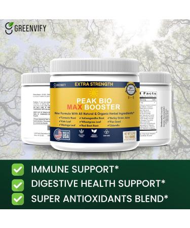 Peak Bio Max Booster Extra Strength Natural Organic Supplement with Turmeric Ashwagandha Moringa 28 Servings 5.3 oz Powder (5) - Buy Online on GoSupps.com