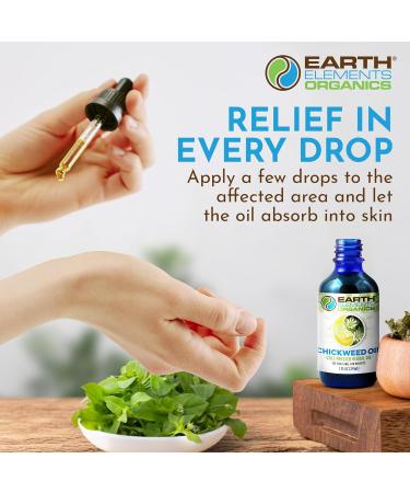Earth Elements Organics Chickweed Oil Herbal Remedy Infused in Sunflower Seed Oil Organic Skincare for All Skin Types - 1 fl oz - Buy Online on GoSupps.com