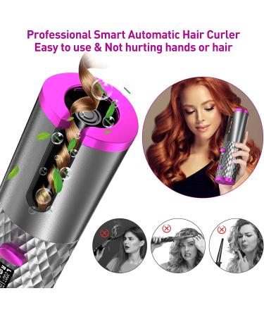 Wireless Rechargeable Automatic Hair Curler with 6 Temps & Timer - Grey - Buy Online on GoSupps.com