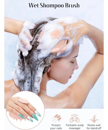 Heeta Scalp Massage Brush - Soft Silicone Bristle Hair Care Tool for Relaxation | Perfect for Men Women & Children | Meat Pink 07 - Buy Online on GoSupps.com