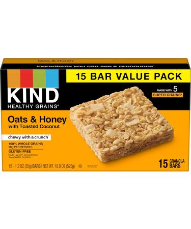 KIND Healthy Grains Bars Oats & Honey with Toasted Coconut 1.2oz 60 Pack Gluten Free - Oats & Honey Bars - Buy Online on GoSupps.com