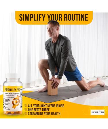 Physio Flex Pro - Total Joint Support Supplement - Joint Supplements for Men | Glucosamine Chondroitin Selenium & Bromelain | 60 Capsules Joint Supplement Made in USA - Buy Online on GoSupps.com