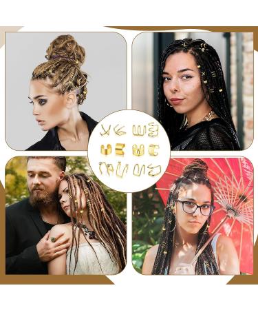 24 Pieces Hair Jewelry - Dreadlocks & Braids Accessories | Gold Hair Rings for Men & Women - Buy Online on GoSupps.com