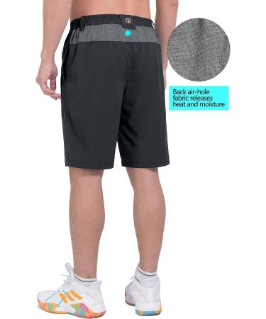 Little Donkey Andy Men's Quick Dry Stretch Shorts - Black Heather | Elastic Waist | 3X-Large - Buy Online on GoSupps.com