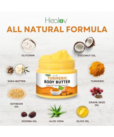 Natural Turmeric Face Cream & Whipped Body Butter - Brightening Lotion for Dark Spots Acne & Hyperpigmentation - Buy Online on GoSupps.com