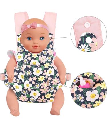 GAGAKU Toy Baby Carrier for Dolls - Pink Daisies Design | Reborn Baby Doll Accessories Carrier for Kids - Buy Online on GoSupps.com