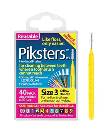 Piksters Interdental Brush Size 3 (40 Pack) by Piksters - Buy Online on GoSupps.com