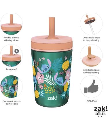 Zak Designs Disney Lilo and Stitch Kelso Tumbler Set - 3 Piece Bundle for Kids with Leak-Proof Lid and Straw - Non-BPA Plastic and Stainless Steel Cups - Bonus Sipper Included (Stitch Design) - Buy Online on GoSupps.com