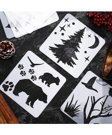 20-Piece Reusable Animal and Plant Stencil Templates - DIY Christmas Stencils for Painting on Wood, Walls, and Home Decor - Forest Style - Buy Online on GoSupps.com