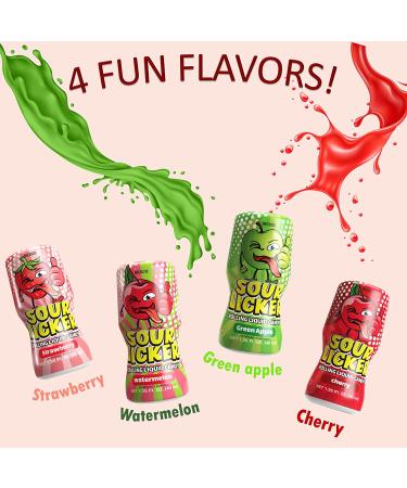 Slime Sour Lickers Candy 12 Pk - Gluten Free, Assorted Flavors - Watermelon, Green Apple, Cherry, Strawberry - Liquid Bulk Treat for Parties, Birthdays, Halloween - 1.35 Oz Each - Buy Online on GoSupps.com