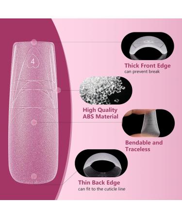 Soft Gel Nail Tips Square - XL Long Clear Full Cover Tips | 360PCS Matte No C Curve - Perfect for Nail Extensions & Professional Use - Buy Online on GoSupps.com