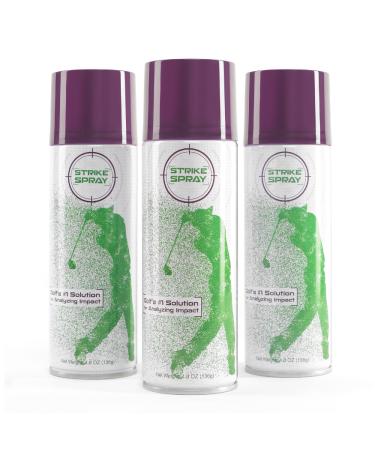 Strike Spray Golf Club Impact Spray - 3 Pack - Swing Impact Golf Training Aid, Golf's #1 Impact Spray for Club Face, Dries Quickly, Comes Off Easy, Instant Shot Feedback on Club Face - Buy Online on GoSupps.com