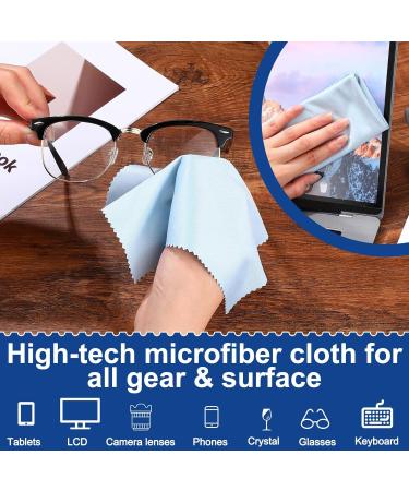 50 Microfiber Cleaning Cloths for Glasses & Electronics - 7x6 Inch Blue - Perfect Eyeglasses & Screen Cleaner - Buy Online on GoSupps.com