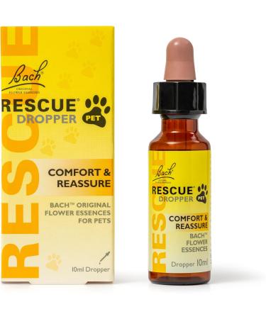 Rescue Pet Calming Dropper 10ml - Natural Flower Essences for Dogs & Cats | Separation, Fireworks, Travel, Thunder & Loud Noises Relief - Buy Online on GoSupps.com