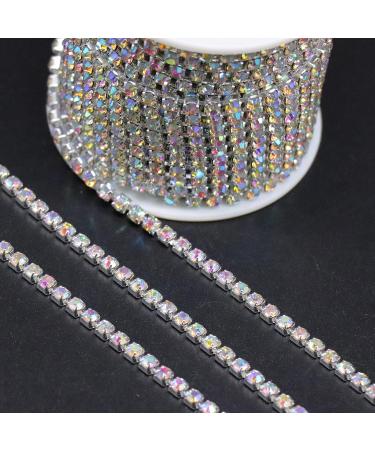Jerler 10 Yards Crystal Rhinestone Trim SS18/4.0mm AB Close Chain - Wedding Party DIY Decoration - Buy Online on GoSupps.com