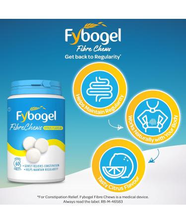 Fybogel FibreChews 60s - 60 Count Pack - Digestive Support Fiber Supplement - Buy Online on GoSupps.com