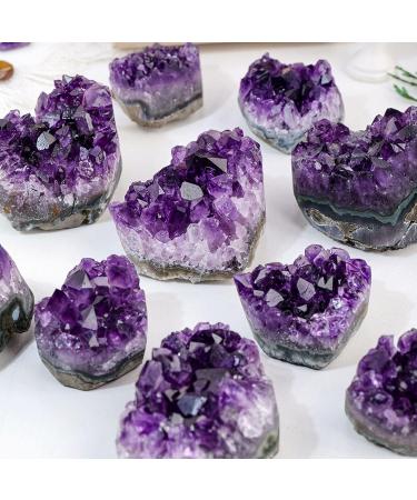 Natural Crystal Rough Natural Amethyst Geode Decor Heart-Shaped Quartz Crystal Cluster Amethyst Cluster Ornamental Specimens Creative Home Decoration Crafts 2in (Size : 2.4in) - Buy Online on GoSupps.com
