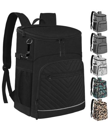 Cooler Backpack Insulated Leakproof Waterproof Backpack Cooler Bag 30 Cans Large Capacity Lightweight Travel Camping Beach Backpack Cooler Ice Chest for Men and Women Black