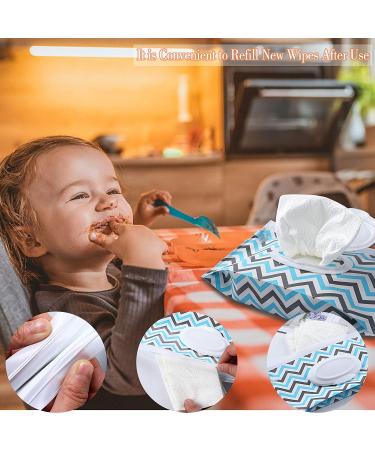 FEBSNOW Baby Wipe Dispenser 4 Pack - Portable & Refillable Holder for Travel - Reusable Wet Wipe Pouch (Geometric Multicolor) - Buy Online on GoSupps.com