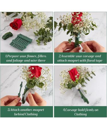 Floral Boutonniere Magnets & Elastic Pearl Wristlets - Wedding & Prom Corsage Accessories - Buy Online on GoSupps.com
