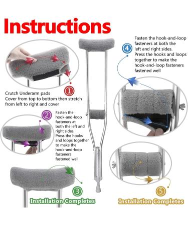 Washable Underarm Crutch Pad and Hand Grip Covers - Soft Padding for Arm Crutches - Adult Size - Buy Online on GoSupps.com