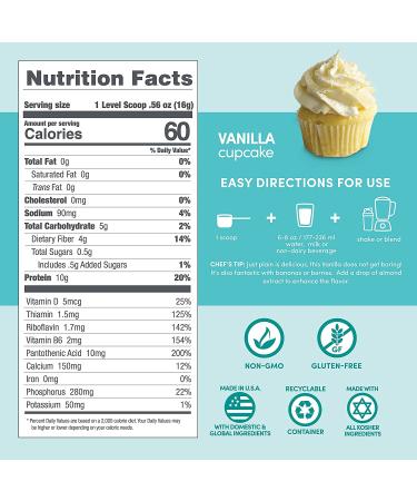 Designer Protein Lite Vanilla Cupcake 9.03 oz - Low Calorie Protein Powder (Pack of 1) - Buy Online on GoSupps.com