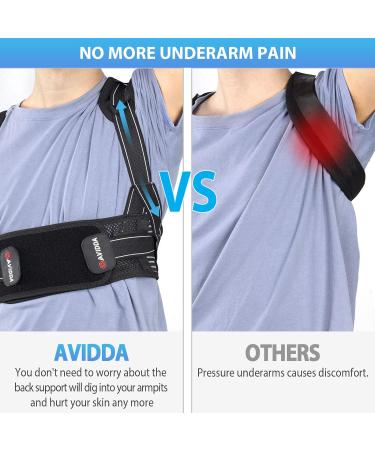 AVIDDA Posture Corrector for Men Women - Adjustable Back Brace for Pain Relief - Breathable Support Plate - Size S Black - Buy Online on GoSupps.com