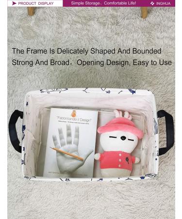 Rectangular Fabric Storage Basket for Toys, Books, Clothes - Rec Spaceships Design - Buy Online on GoSupps.com