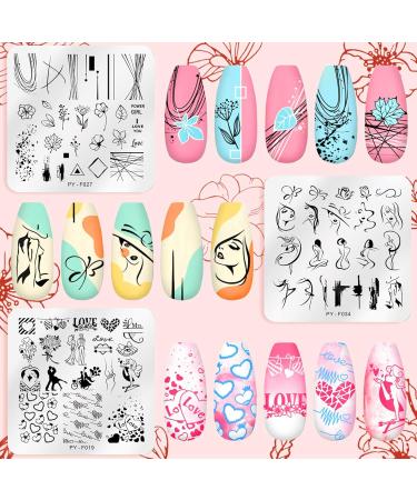 Zeukets Nail Art Stamping Templates Set - 12-Piece Nail Stamp Plates & Manicure Tools for Perfect Nail Designs - Buy Online on GoSupps.com