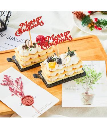 60 Pieces Red Merry Christmas Cupcake Toppers Glitter Xmas Holiday Cupcake Picks Christmas Party Cake Decorations Toothpicks for Xmas Party Cupcake Fruit Picks Dessert Toppers Decor - Buy Online on GoSupps.com