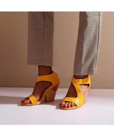 Shop XTZ YGLD Summer Women s Fashion Sandals - Super High Heel Fish Mund Slide Sandals in Yellow Size 5 UK | International Shipping Available - Buy Online on GoSupps.com