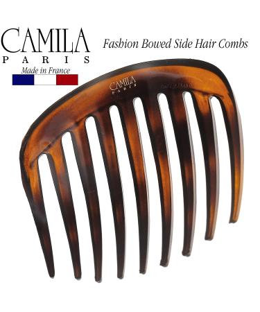 Camila Paris CP2431 Small Rounded Tortoise Shell French Twist Side Comb - Strong Hold Hair Clip for Women Bun Chignon - No Slip Styling, Made in France - Buy Online on GoSupps.com