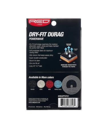 RED by KISS Powerwave Dry-Fit Durag - Moisture Wicking & Cooling - One Size Fits All (Black) - Buy Online on GoSupps.com
