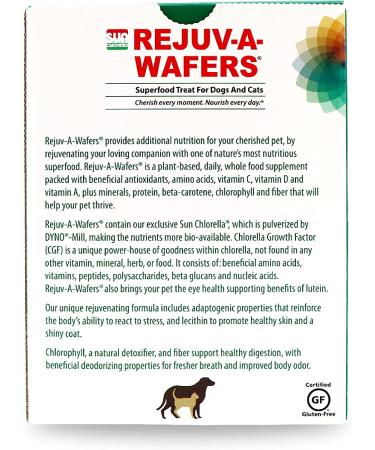 Sun Chlorella Rejuv-A-Wafers - Daily Superfood Supplement for Pets - Immune Defense & Gut Health Support - 60 Wafers - Buy Online on GoSupps.com