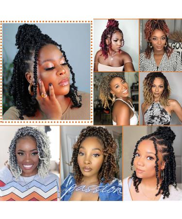 Dorsanee Pre-twisted Passion Twist Hair 10 Inch 8 packs for Women - Gray Synthetic Curly Crochet Extensions - Pre-looped Crochet Braids - Short Passion Twists - 1B/Gray - Buy Online on GoSupps.com