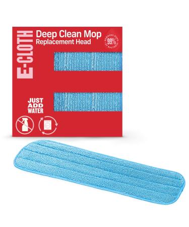 E-Cloth Deep Clean Mop Head, Microfiber Mop Head Replacement for Floor Cleaning, Great for Hardwood, Laminate, Tile and Stone Flooring, Washable and Reusable, 100 Wash Guarantee, 1 Pack Damp Mop Head - 1 Pack 1 Pack