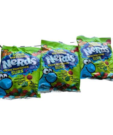 Green Nerds Sour Big Chewy Candy - 170g Pack of 3 | Sweet & Tangy Flavors | Perfect for Snacking & Sharing - Buy Online on GoSupps.com