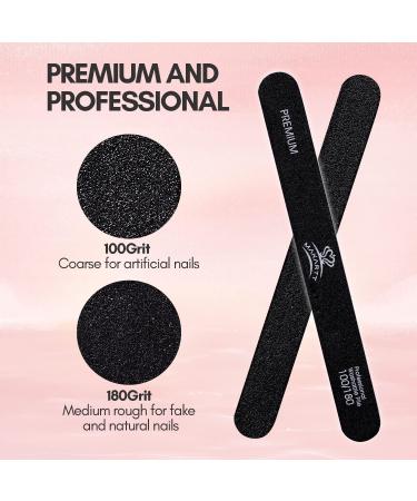 10pcs Makartt Nail File 100 180 Grit Emery Boards for Manicure Pedicure - Professional Washable Double Sided Nail File Kit for Natural Acrylic Nails - Coarse Nail File for DIY Salon Use - Buy Online on GoSupps.com